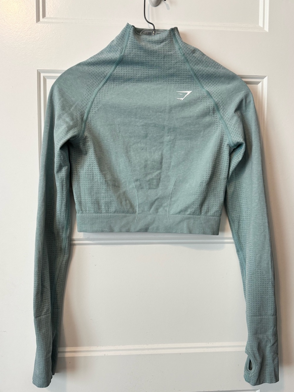 Gymshark Vital Seamless Long Sleeve Crop Top Medium Teal Blue